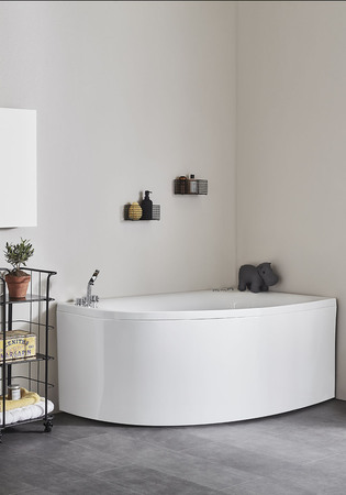 Massasje Badekar Sand 160 Silver Venstre
