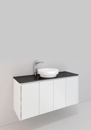 Lc Servantskap M. 156, 1200 Sentrert H600, Hvit Matt, 4 Dører, Peak Por