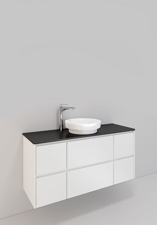 Lc Servantskap M. 136, 1200 Sentrert H600, Hvit Matt, 6 Skuffer, Peak P