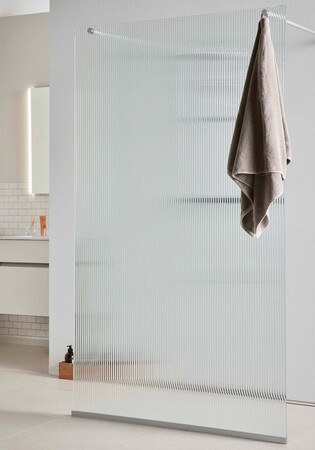 Dusjvegg Frost Dv 115 Sølvmatt Riflet Glass
