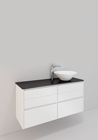 Lc Servantskap M. 97, 1200 Høyre H600, Hvit Matt, 6 Skuffer, Loop Porse