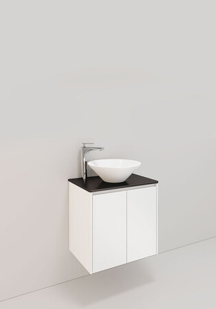 Lc Servantskap M. 19, 600 Sentrert H600, Hvit Matt, 2 Dører, Loop Porse