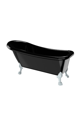 Badekar Old England 153 Svart Med Hvite Føtter