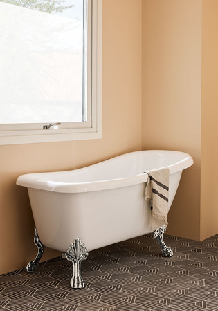 Badekar Old England 156 Hvit, Forkrommede Løveføtter