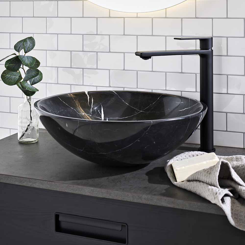 Noro Marble vask i svart marmor