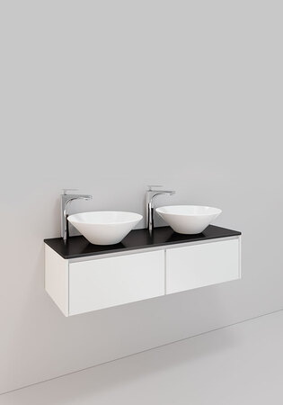 Lc Servantskap M. 107 , 1200 D H300, Hvit Matt, 2 Skuffer, Loop Porsele