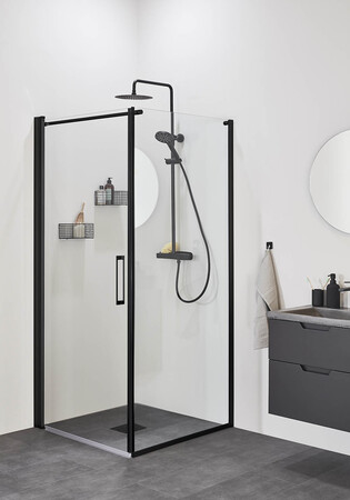 Dusjhjørne Frost Concept Svart Vegg 1150 Frost Dør 900