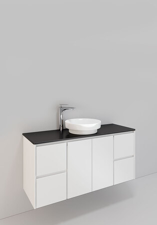 Lc Servantskap M. 152, 1200 Sentrert H600, Hvit Matt, 2 Dører, 4 Skuffe