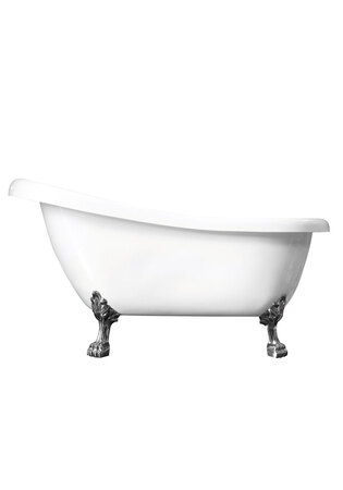 Badekar Old England 156 Hvit, Forkrommede Løveføtter