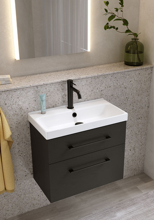 Servantskap Fix Trend Svart Tretekstur Med Servant 550