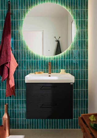 Servantskap Air Svart Tretekstur 600 Med Servant