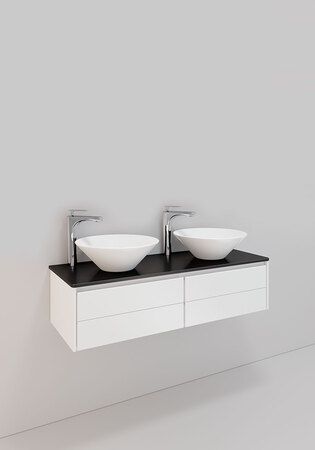 Lc Servantskap M. 111 , 1200 D H300, Hvit Matt, 4 Skuffer, Loop Porsele