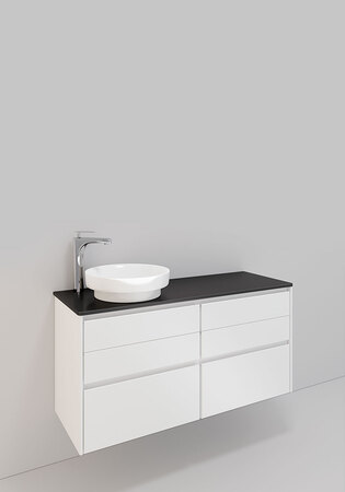 Lc Servantskap M. 100, 1200 Venstre H600, Hvit Matt, 6 Skuffer, Peak Po