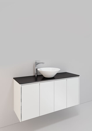 Lc Servantskap M. 155 , 1200 Sentrert H600, Hvit Matt, 4 Dører, Loop Po
